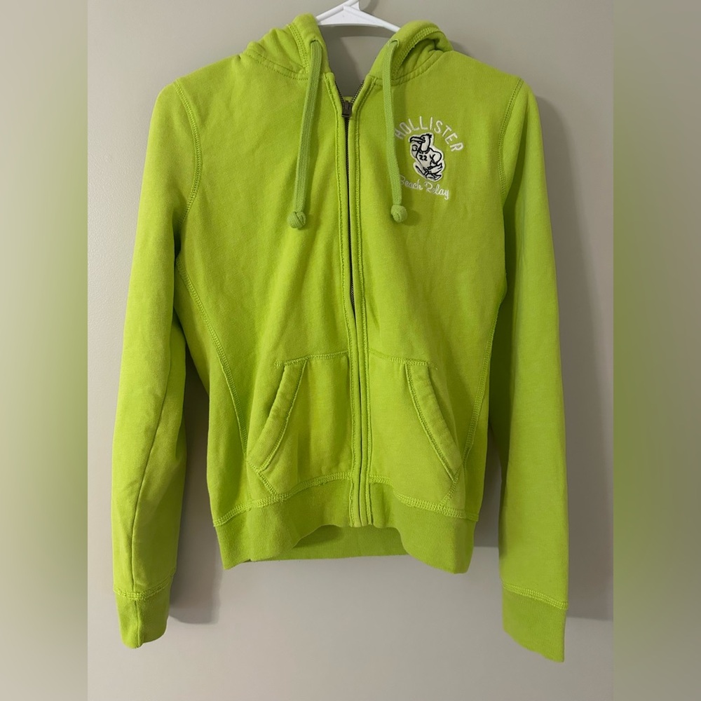 Hollister Lime Green Zip-Up Hoodie